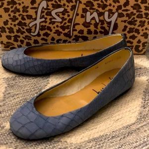 French Sole Rhyme Carbon Suede Ballet Flats